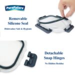 10-Piece Set (5-Pack, 36oz) Borosilicate Glass Food Storage Containers with Upgraded Detachable Locking Lids - Leak Proof Meal Prep Lunch Boxes, Oven/Microwave Safe