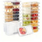 10-Piece Set (5-Pack, 36oz) Borosilicate Glass Food Storage Containers with Upgraded Detachable Locking Lids - Leak Proof Meal Prep Lunch Boxes, Oven/Microwave Safe