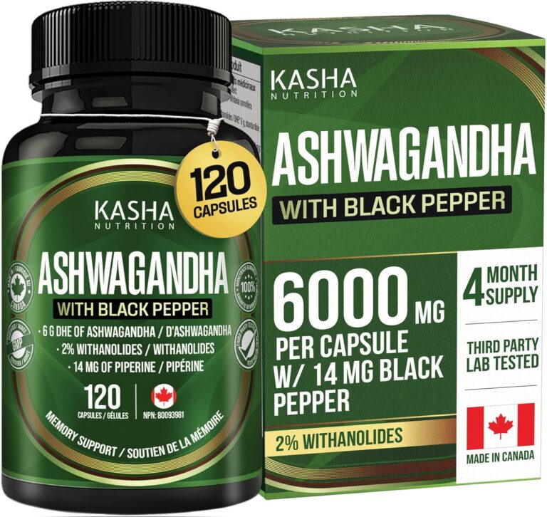 10X Strength Ashwagandha Root Capsules | 6000 mg of Ashwagandha PER CAPSULE, 2% withanolides standardization and 14mg of Piperine (Black Pepper) for absorption. 120 Vegan...