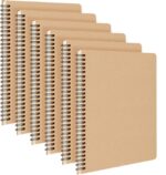 12Pack Spiral Notebook with 10pcs Sticky Tabs,A5 Lined Notebooks120 Pages,Hardcover Notebook for Women Men,Coil Notepad,5.5" x 8.3",Lined Paper for Work, School,Office（Brown）