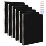 12Pack Spiral Notebook with 10pcs Sticky Tabs,A5 Lined Notebooks120 Pages,Hardcover Notebook for Women Men,Coil Notepad,5.5" x 8.3",Lined Paper for Work, School,Office（Brown）