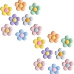 16Pcs Croc Charms for Clogs Bubble Slides Sandals, Cute Five Flower shaped resin Croc Pins for Girls Teens Women Adults, Fresh Shoe Charms Accessories DIY Gifts