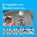[2 Pack] IUYPKQ Kitchen Sink Strainer - Sink Drain Stopper - Kitchen Sink Plug with Anti-Clogging Basket - Bouchon Evier Cuisine