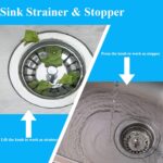 [2 Pack] IUYPKQ Kitchen Sink Strainer - Sink Drain Stopper - Kitchen Sink Plug with Anti-Clogging Basket - Bouchon Evier Cuisine