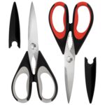 2-Pack Kitchen Scissors All Purpose, Kitchen Shears for Food, Dishwasher Safe Stainless Steel Ciseaux Cuisine Heavy Duty Scissors Kitchen with Soft Grip Handle, for Poultry Meat...