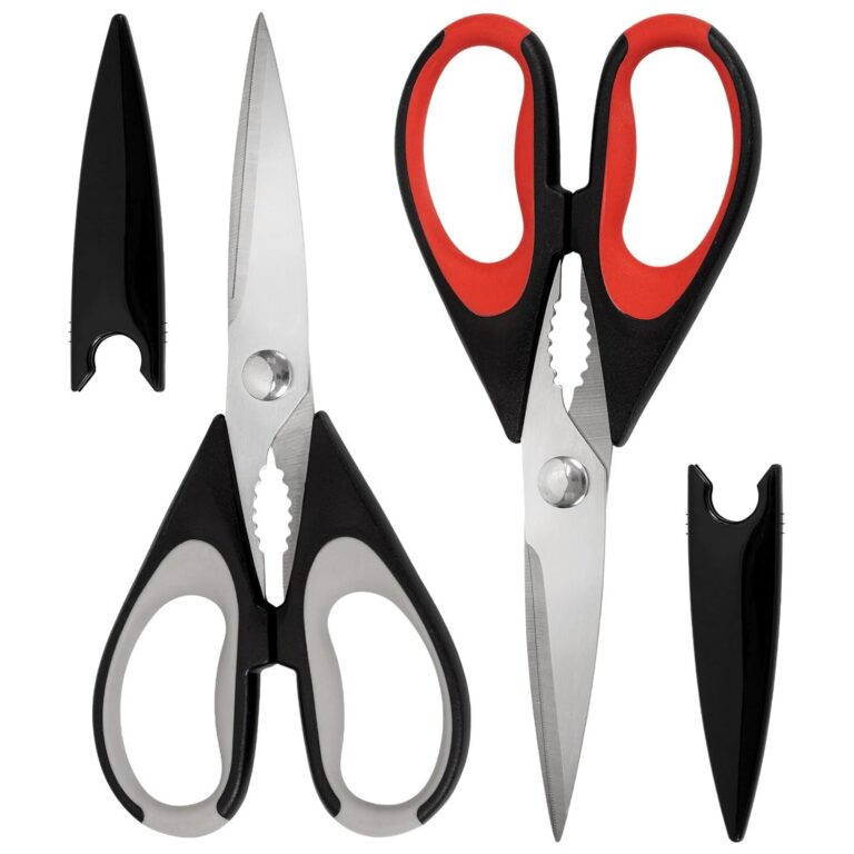 2-Pack Kitchen Scissors All Purpose, Kitchen Shears for Food, Dishwasher Safe Stainless Steel Ciseaux Cuisine Heavy Duty Scissors Kitchen with Soft Grip Handle, for Poultry Meat...