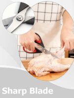 2-Pack Kitchen Scissors, Scissors All Ppurpose for Food, Durable Stainless Steel, Dishwasher Safe, Soft Grip Comfort Handle for Chicken Poultry MEA