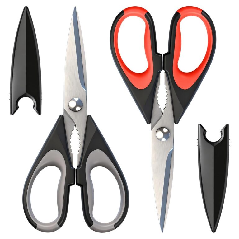 2-Pack Kitchen Scissors, Scissors All Ppurpose for Food, Durable Stainless Steel, Dishwasher Safe, Soft Grip Comfort Handle for Chicken Poultry MEA