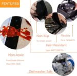 2 Pack Kitchen Silione Stove Counter Gap Cover, Heat Resistant Oven Side Gap Filler (25 Inch, Black)