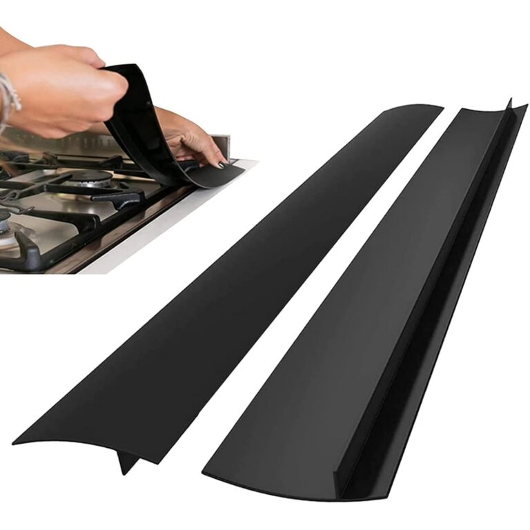 2 Pack Kitchen Silione Stove Counter Gap Cover, Heat Resistant Oven Side Gap Filler (25 Inch, Black)