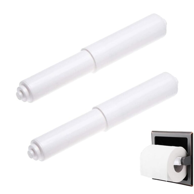 2 Pack Toilet Paper Holder, Plastic Toilet Tissue Roll Holder Insert in Household Restaurant Toilet Replacement Roller Spring Loaded