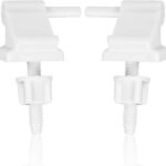 2 Pcs Toilet Seat Hinges Replacement Toilet Hinges Screws Universal Plastic for Top Mount Toilet Seat Hinges, Downlock Nuts -White Plastic Replacement Parts (White)