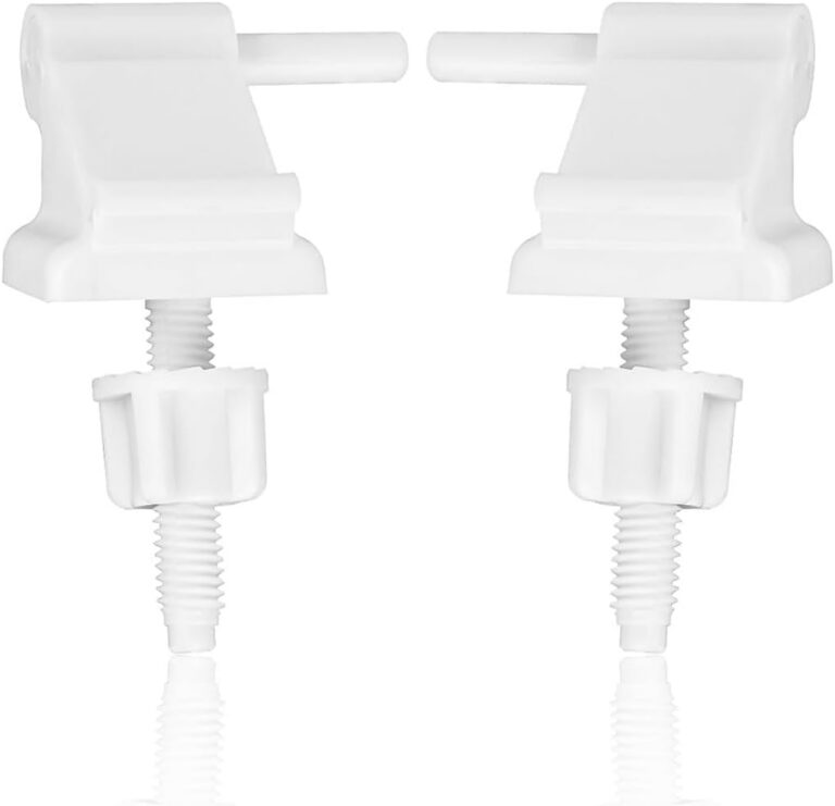 2 Pcs Toilet Seat Hinges Replacement Toilet Hinges Screws Universal Plastic for Top Mount Toilet Seat Hinges, Downlock Nuts -White Plastic Replacement Parts (White)