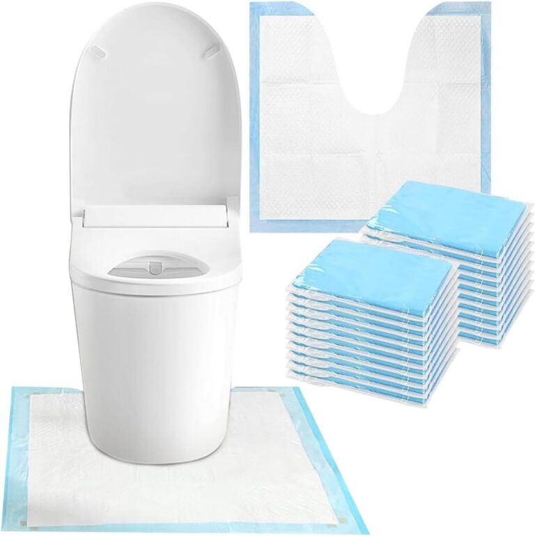 20 Pack Toilet Floor Mats – Disposable Waterproof & Absorbent U-Shaped Toilet Training Pads, Non-Slip Bathroom Protector for Potty Training, Adults, Seniors, and Incontinence Care