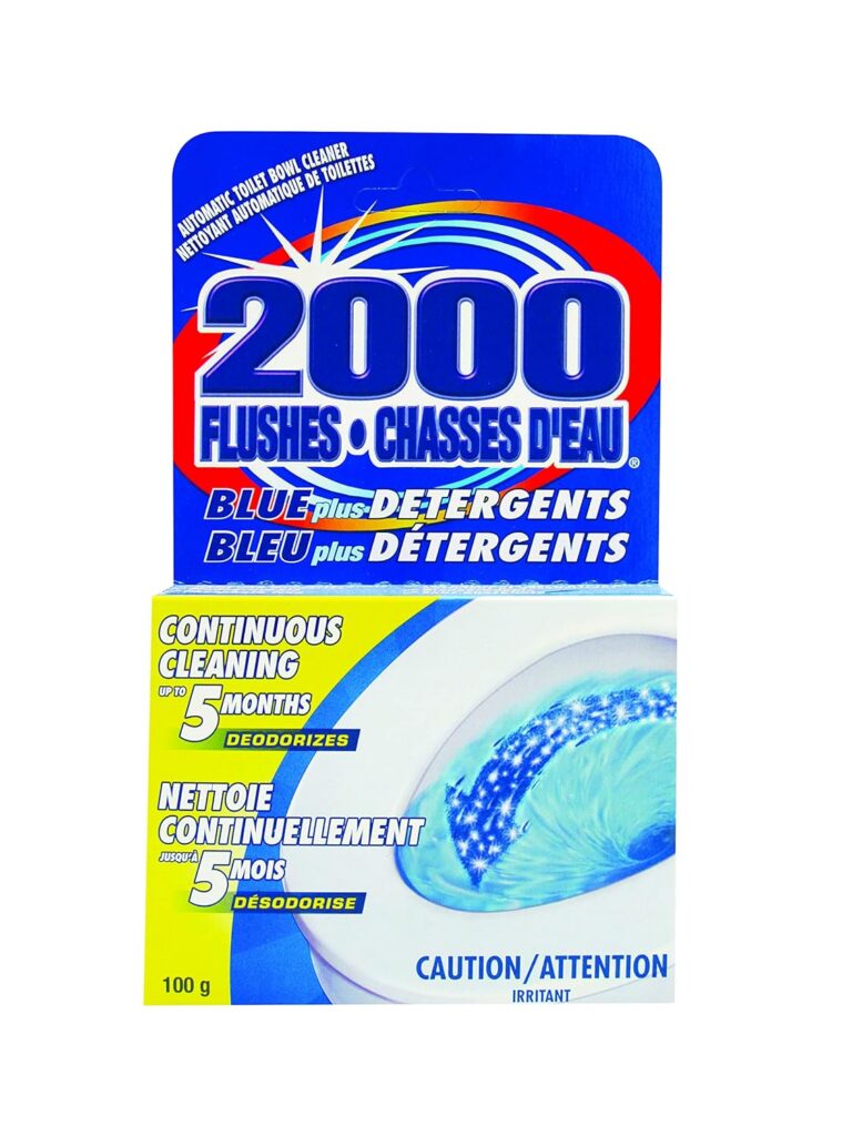 2000 Flushes Automatic Toilet Bowl Cleaner | Blue plus Detergents 100g | Makes scrubbing easier by helping break down toilet bowl residue and stains, pine oil scent | 1 Cube