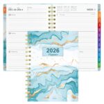 2026 Planner Weekly and Monthly, 12-Month Planner from Jan - Dec 2026 with Colorful Monthly Tabs, Dual Spiral Bound, Back Poly Pocket, Thick Paper for School & Work - A5 (8.45"...