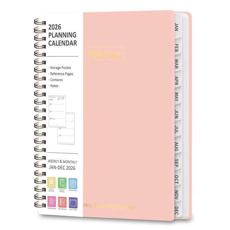 2026 Planner, Weekly and Monthly Planner, January 2026 - December 2026, Hardcover Daily Calendar Agenda Book for School Essentials & Office Supplies