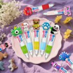 24PCS Fun Pens Assorted Multicolor Pen in One Bulk, 4-in-1 Cute Pen Mini Kawaii Pens Ballpoint Pens for Student Teacher Class School Office Home