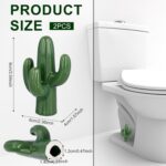 2pcs Toilet Bolt Caps, Ceramic Cute Cactus Covers Toilet Screw Bolts Toilet Nut Bolt Covers Easy Installation Set for Bathroom Toilet Decoration