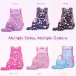 3PCS School Backpack for Girls, Kids Bookbags Set Primary Girls Students (Daypack + Lunch Bag + Pencil Case) (Navy Blue)