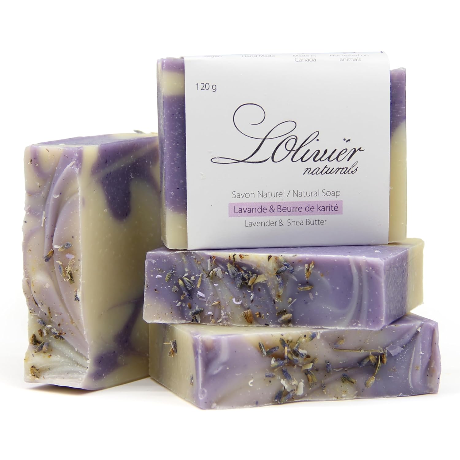 4 Bars Lavender Soap ith Shea Butter All Natural Bar Soap - Handmade Soap - Made in Canada 4 Bars Lavender Soap ith Shea Butter All Natural Bar Soap - Handmade Soap - Made in Canada