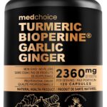 4-in-1 Turmeric and Garlic Supplements with Bioperine 2360 mg Turmeric Ginger Root Capsules with Garlic for Joint, Digestion & Immune Support (120 ct)