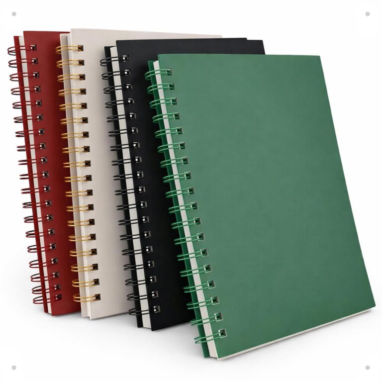4-Pack A5 Spiral Notebooks, College Ruled 7mm Lined Paper, 160 Pages Each, Durable Poly Cover, Lay-Flat 180° – For School & Work, Subject & Project Notes (Assorted Colours)