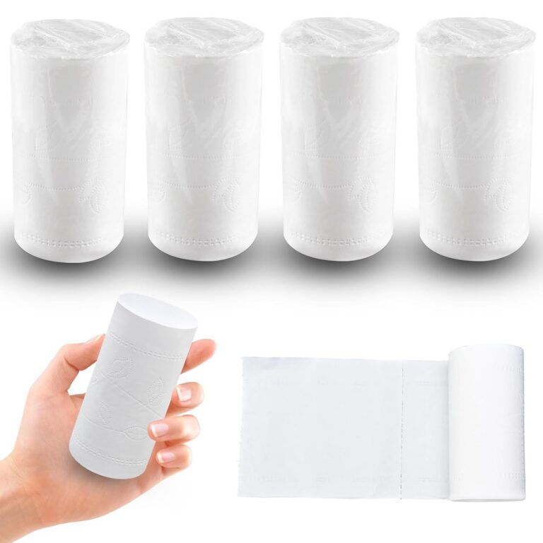 4 Rolls Travel Toilet Paper,Portable Camper Toilet Paper,Independent Packaging Travel Toilets Papers to go Packs,Coreless Toilets Papers for Rv,Camping,Backpacking and Boat