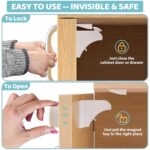 4our Kiddies 12 Pack Child Safety Magnetic Cabinet Locks with 2 Keys, No Drill Baby Proofing Drawer Locks for Baby Safety, Invisible Adhesive Magnetic Cupboard Locks for Kitchen...