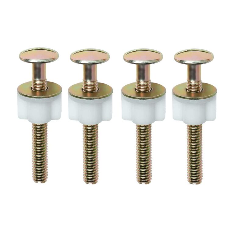 4Pcs Heavy Duty Toilet Seat Fastener, Steel Bolts and Nuts, Plastic Nuts and Metal Washers, Top Mount Toilet Seat Hinge Replacement