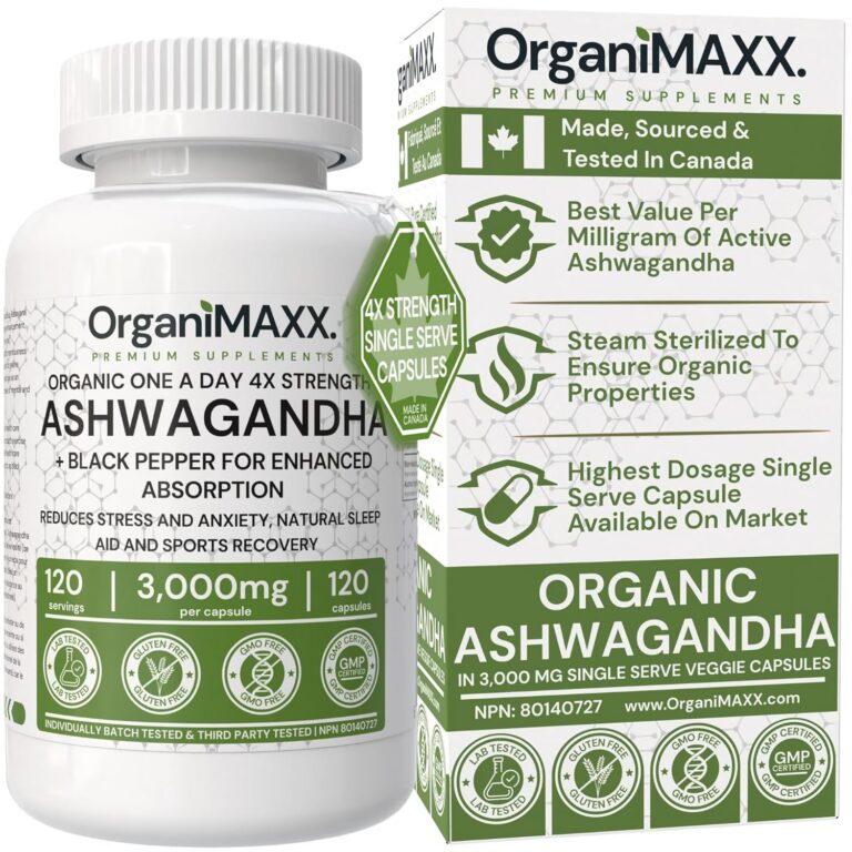 4X Strength Organic Ashwagandha 3,000mg PER SINGLE CAPSULE, 120 Capsules Per Bottle Ashwagandha Supplement With Black Pepper For Enhanced Absorption. Made & Third Party Tested...