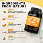 5-in-1 Ceylon Cinnamon with Turmeric Supplements (2355mg) - Cinnamon Capsules with Apple Cider Vinegar and Panax Ginseng - Cinnamon Supplements with Bioperine - (120 Count)