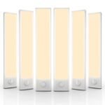 6 Pack Under Cabinet Lights Wireless, 32 LED Motion Sensor Light Indoor Rechargeable Magnetic Closet Lights Battery Operated, Under Counter Lights for Kitchen, Wardrobe, Stairs,...