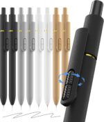 8-Pack Gel Pens, 0.5mm Black Ink Pens Fine Point Smudge-Proof & Fast-Drying, Smooth Ink Retractable Pen for Left Handed School Office Supplies