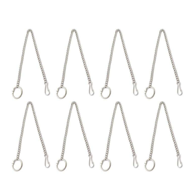 8PCS Toilet Flapper Chain 12inch, Stainless Steel Toilet Flapper Lift Chain, Universal Toilet Bowl Flush Chain Replacement with Hook and Ring Toilet Handle Beaded Chain for Most...