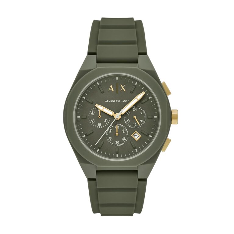 A|X Armani Exchange Men's Sync Chronograph Green Silicone Watch (Model: AX4169)
