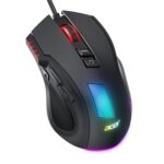 Acer Wired Gaming Mouse, 12800 DPI RGB Computer Mouse with High Optical Sensor, Ergonomic Mouse Customized 6 Programmable Buttons, 12 Backlights, and Rapid Fire Button with...