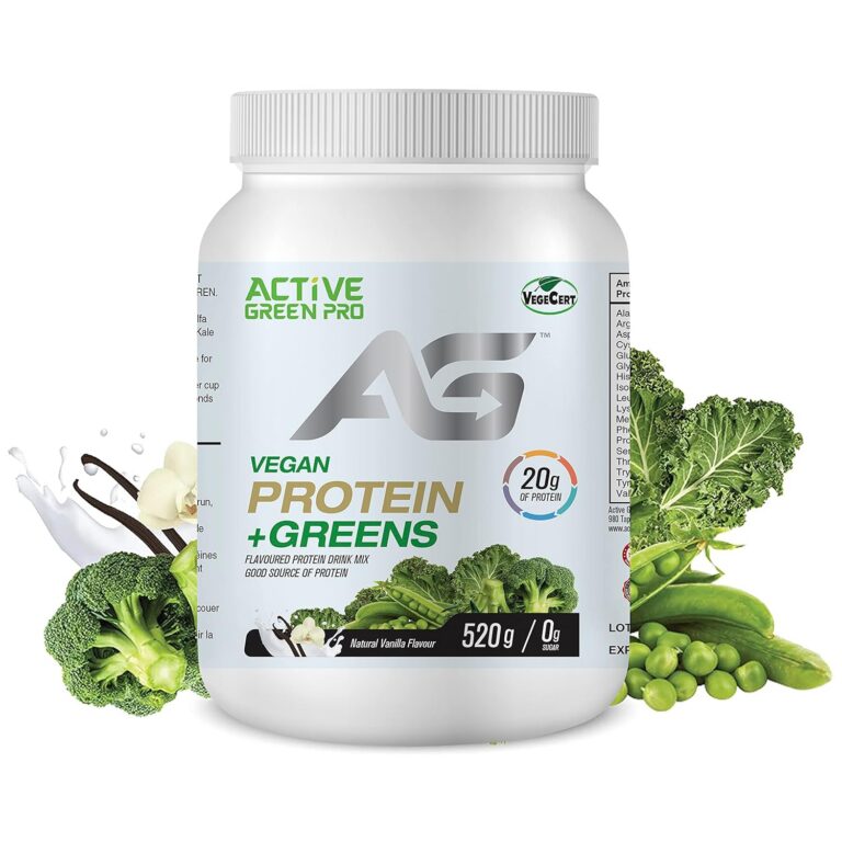 Active Green Pro® Vegan Protein Powder + Greens | Plant-Based Protein with Pea, Brown Rice, Pumpkin, Chia, Spinach, Kale, Broccoli, Alfalfa | Sugar Free, Gluten Free, Vanilla...