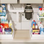 ADRIMER Under Sink Organizer 2 Packs, Pull Out Kitchen Sink Organizer, 2 Tier Slide Out Kitchen Organizers and Storage Metal Under Cabinet Storage Shelf, White