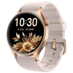 aeac Smart Watch for Women, AMOLED Ultra-Clear Screen Activity Trackers with Heart Rate/Sleep/SpO2 Monitor, Waterproof Fitness Smartwatch for iPhone/Samsung/Android（Rose Gold）