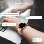 aeac Smart Watch for Women, AMOLED Ultra-Clear Screen Activity Trackers with Heart Rate/Sleep/SpO2 Monitor, Waterproof Fitness Smartwatch for iPhone/Samsung/Android（Rose Gold）