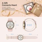 aeac Smart Watch for Women, AMOLED Ultra-Clear Screen Activity Trackers with Heart Rate/Sleep/SpO2 Monitor, Waterproof Fitness Smartwatch for iPhone/Samsung/Android（Rose Gold）