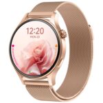 aeac Smart Watch for Women, AMOLED Ultra-Clear Screen Activity Trackers with Heart Rate/Sleep/SpO2 Monitor, Waterproof Fitness Smartwatch for iPhone/Samsung/Android（Rose Gold）