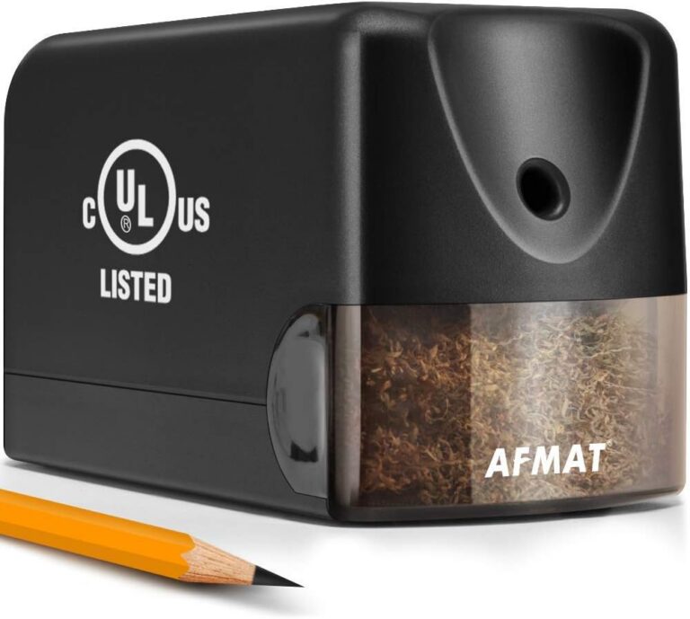 AFMAT Electric Pencil Sharpener Heavy Duty for Classroom, 6.5-8mm No.2/Colored Pencils, UL Listed Industrial With Stronger Helical Blade, Best for School