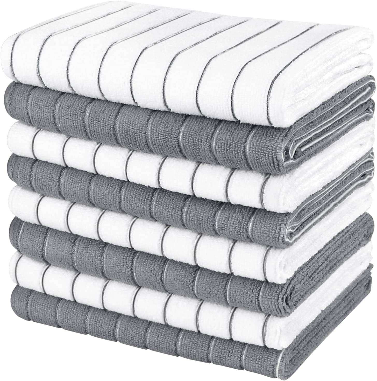 AIDEA Dish Towels-8Pack, 15”x25”, Microfiber Kitchen Towels, Super Soft and Absorbent, Multi-Purpose Kitchen Towels for Home, Kitchen-White/Grey AIDEA Dish Towels-8Pack, 15”x25”, Microfiber Kitchen Towels, Super Soft and Absorbent, Multi-Purpose Kitchen Towels for Home, Kitchen-White/Grey