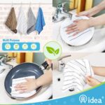 AIDEA Microfiber Dishcloth Kitchen Towels 12”x12”, Super Soft and Absorbent-8 Pack, Multi-Purpose Dish Towels for Home, Kitchen-Grey/White
