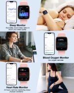 AITAFY Smart Watch for Men Women with Bluetooth Call, Compatible with iOS/Android Phones, Alexa Built-in, 1.83" HD Screen with Heart Rate/Sleep/SpO2 Monitor, 100 Sports Fitness...