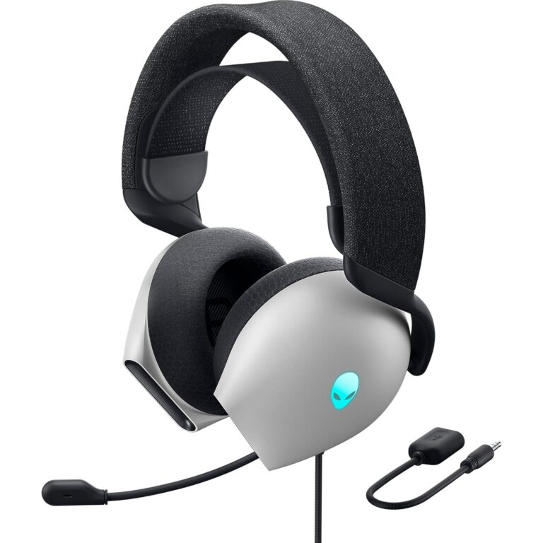 Alienware AW520H Wired Gaming Headset - Dolby Atmos, Unidirectional, AlienFX 16.8 Million RGB Colors, Microphone Mute, Volume On-Headset Controls, 40mm Hi-Res Certified - Lunar...