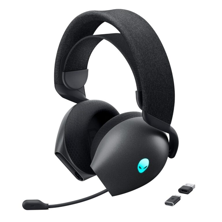 Alienware Tri-Mode Wireless Gaming Headset AW725H - Wired/Wireless, Bluetooth 5.3, Audio Output - 20 Hz, Mini-Phone (3.5mm), Battery Talk Time Up to 55 Hrs (Bluetooth), Dark...