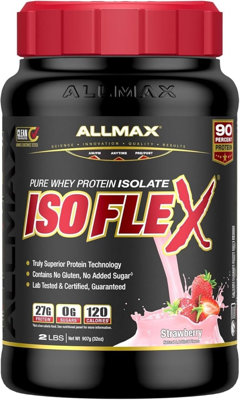 ALLMAX Nutrition - ISOFLEX - 100% Ultra-Pure Whey Protein Isolate - Strawberry - 2 Pound